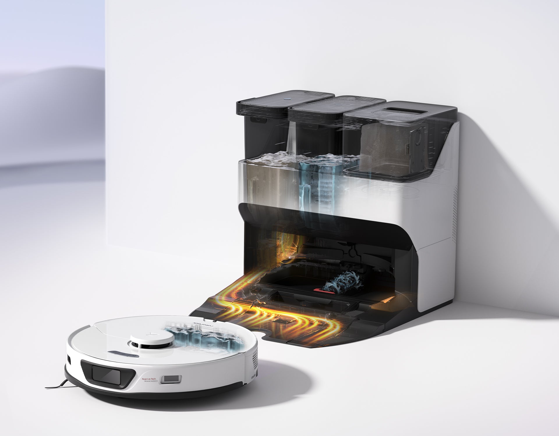 Roborocks robotdammsugare erbjuder smart dockning som inkluderar automatisk dammtömning, mopp-tvätt & tork, samt påfyllning av vattentanken. Roborocks robotdammsugare erbjuder smart dockning som inkluderar automatisk dammtömning, mopp-tvätt & tork, samt påfyllning av vattentanken.