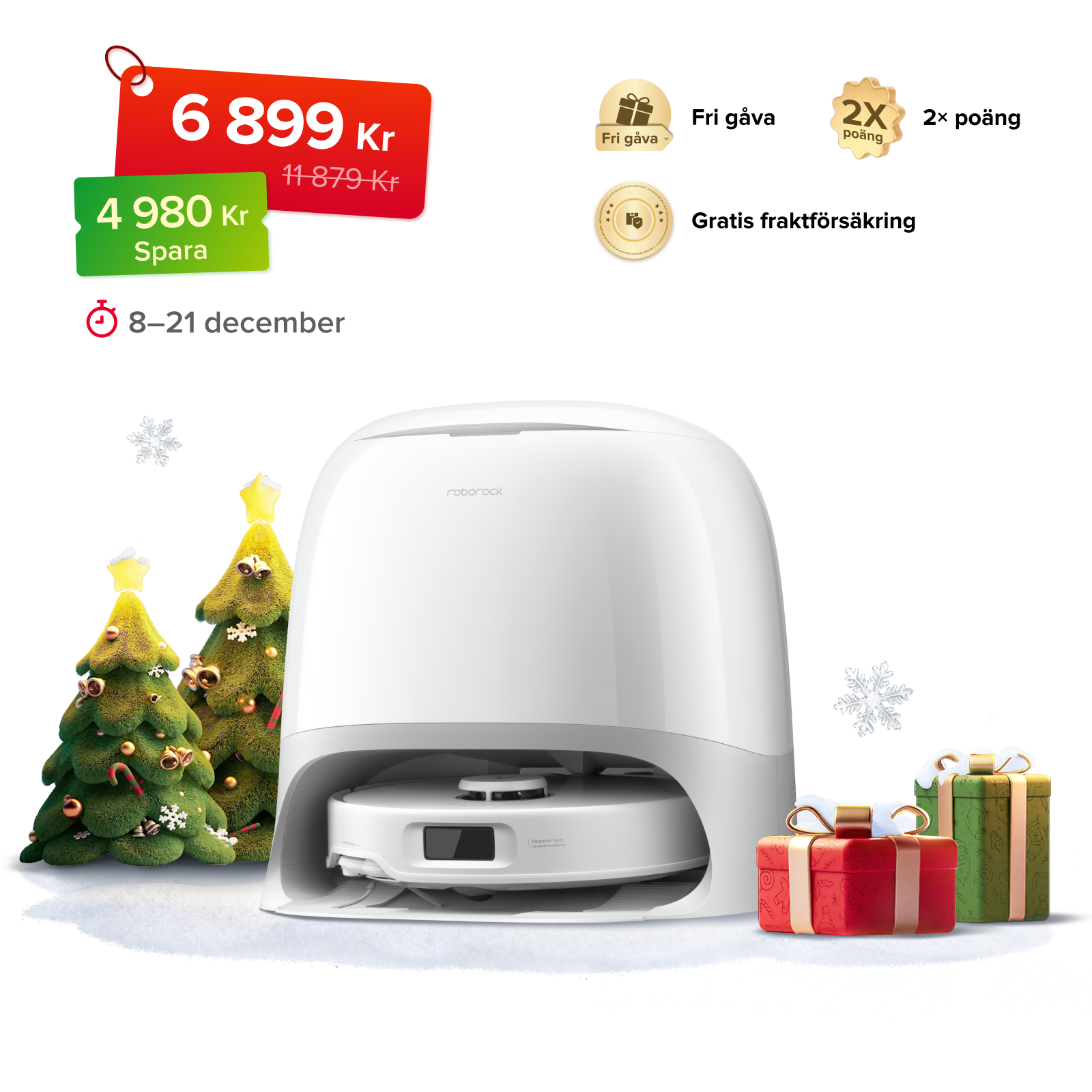 Roborock Qrevo Curv S5X robotdammsugare med DuoDivide® huvudborste och multifunktionell dockningsstation 3.0