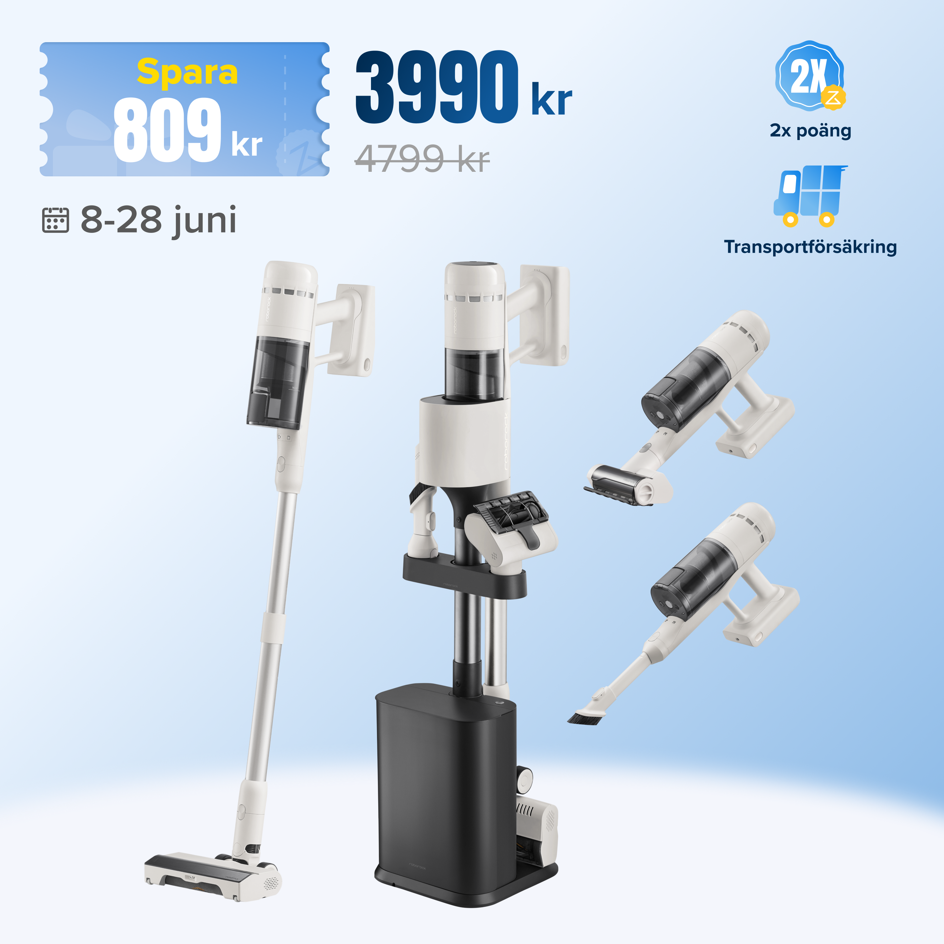 Roborock H60 Hub sladdlös dammsugare med sugstation