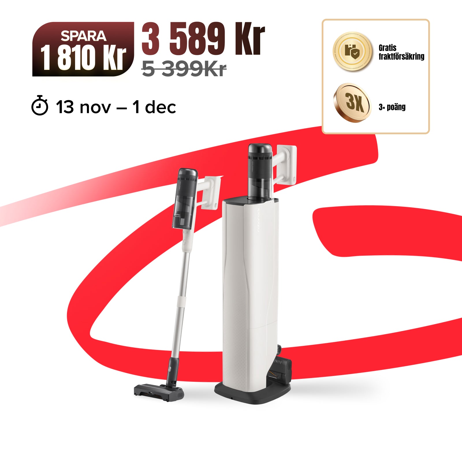 Roborock H60 Hub Pro sladdlös dammsugare med sugstation