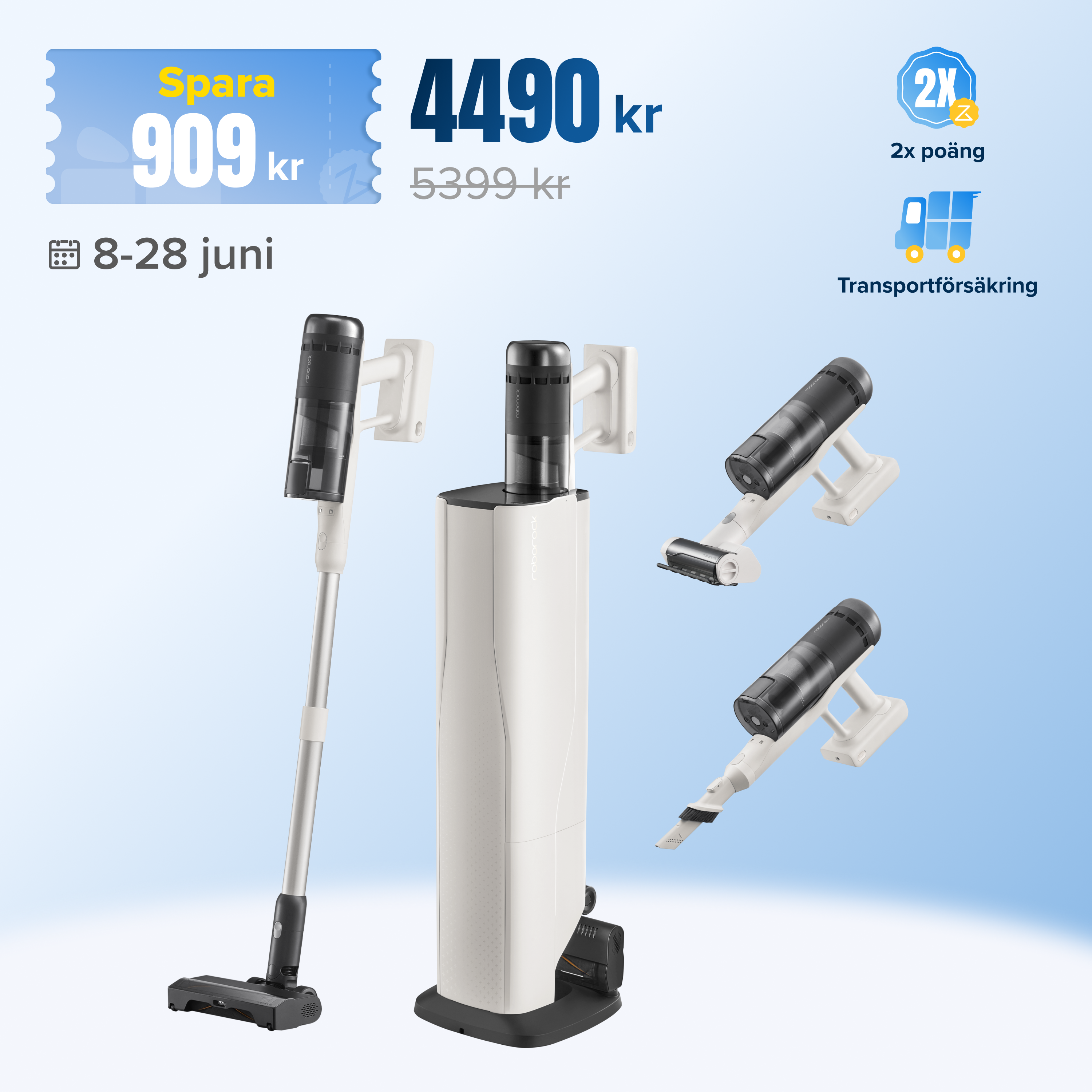 Roborock H60 Hub Pro sladdlös dammsugare med sugstation