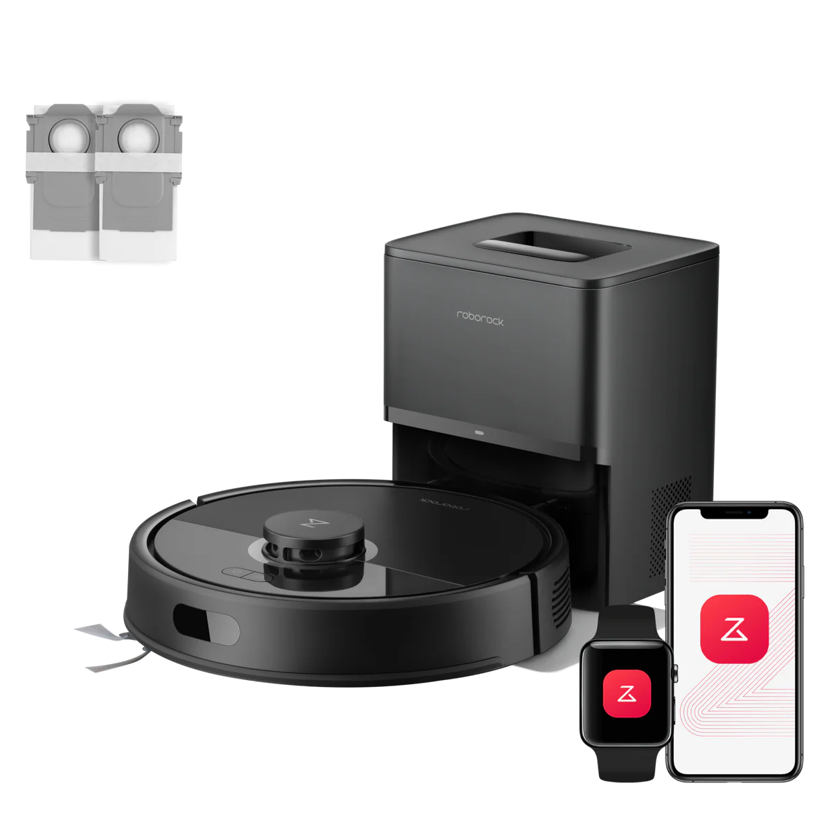 Roborock Q7 L5+ Set Robotdammsugare och Mop med Automatisk Tömningsstation och Två Extra Dammpåsar