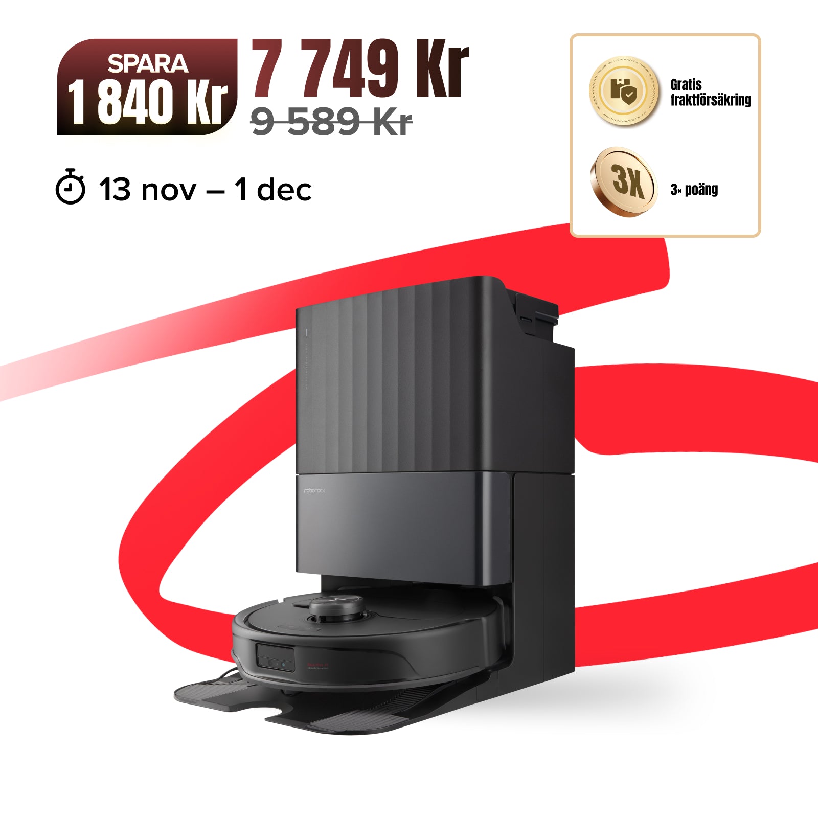 Roborock Qrevo Master robotdammsugare med multifunktionell dockningsstation 3.0