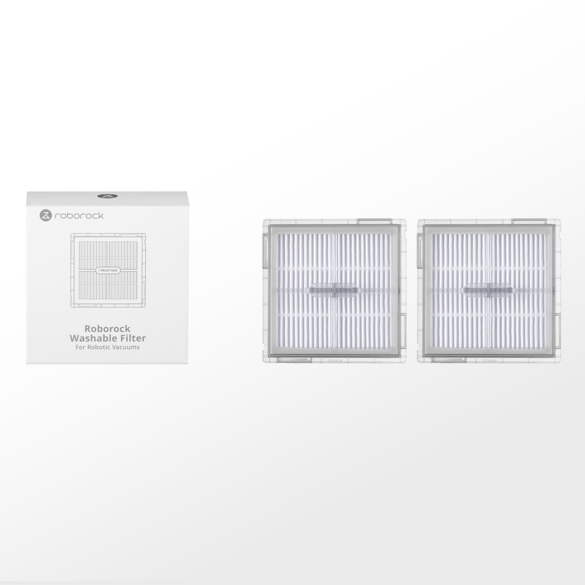 Roborock Tvättbart filter 2 st för Q10 S5 Serie och Q10 X5 Serie