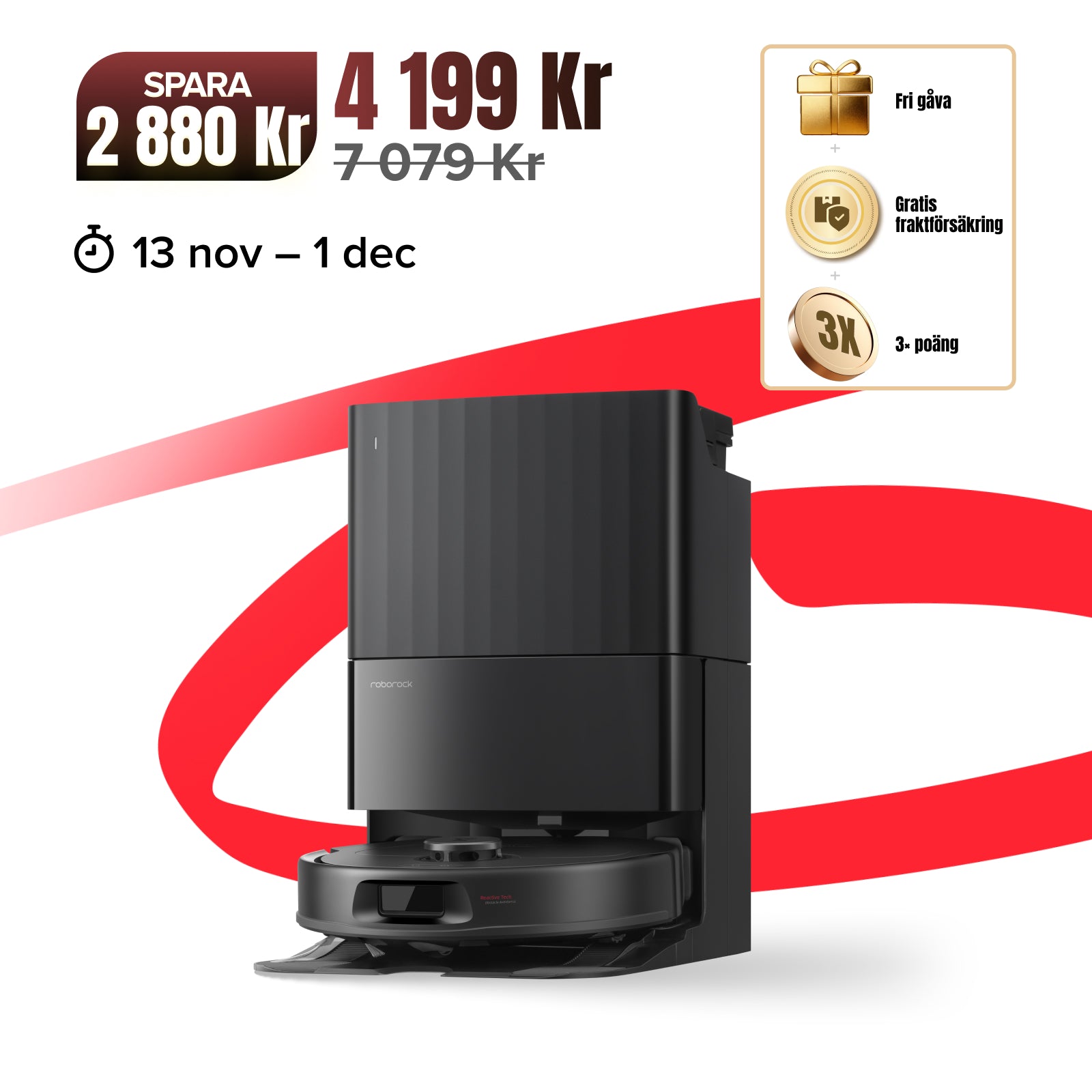 Roborock QV 35A robotdammsugare med multifunktionell dockningsstation