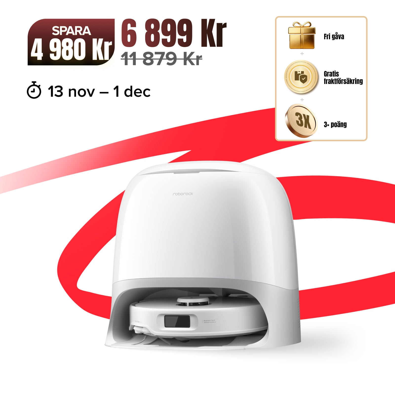 Roborock Qrevo Curv S5X robotdammsugare med DuoDivide® huvudborste och multifunktionell dockningsstation 3.0